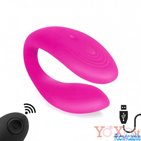 Roomie - Vibratore per Coppia con Telecomando Wireless 9 x 2 cm. in Silicone Rosa Ricaricabile USB