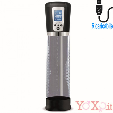 PSX08 - Sviluppa Pene a Pompa Automatico 30 x 6 cm. Ricaricabile con USB