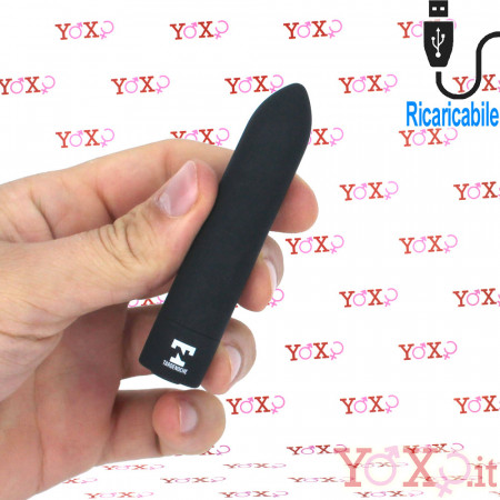 Mini Vibratore Bullet Impermeabile 9 x 1,8 cm. Nero Ricaricabile USB