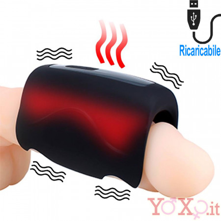 Masturbatore Vibrante in Silicone con Effetto Riscaldante Ricaricabile USB Nero