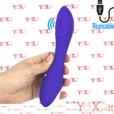 Vibratore G-Spot in Silicone Flessibile con Pulsazione 20,5 x 4 cm. Ricaricabile USB Viola