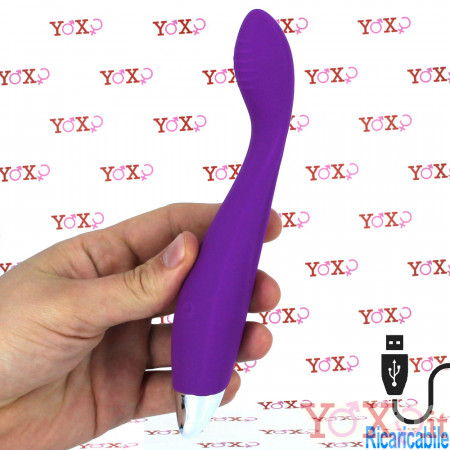 No. Ten - Vibratore G-Spot in Silicone 18 x 2,5 cm. Ricaricabile con USB Viola