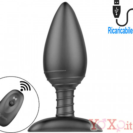 Cuneo Anale Vibrante in Silicone  12 x 4 cm. Telecomandato Ricaricabile USB