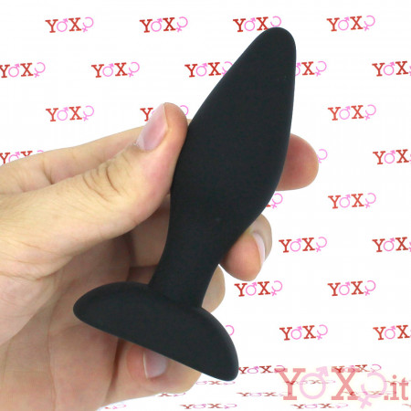 Dolmen M - Cuneo Anale Liscio 10,5 x 3 cm. in Silicone Nero