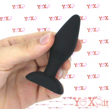 Dolmen S - Cuneo Anale Liscio 8,6 x 2,5 cm. in Silicone Nero