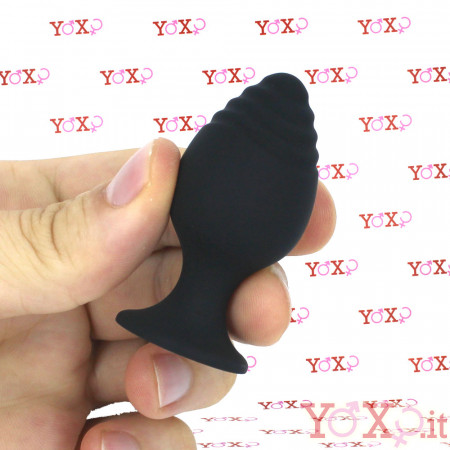 Steps S - Cuneo Anale con Punta Progressiva 6 x 3 cm. in Silicone Nero