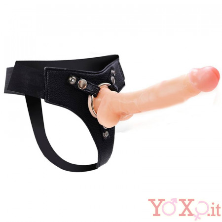 StrapOn per Donna con Imbracatura Elastica e Anello 18 x 3,5 cm.