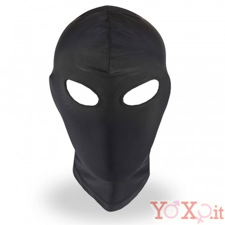Discipline Mask - Cappuccio per Pratiche Bondage e BDSM con Fori per Occhi Nero