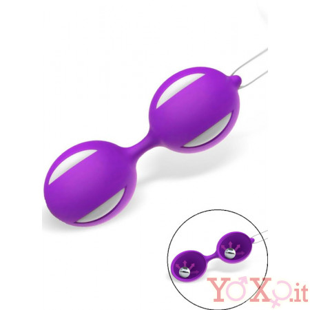 Misha - Sfere Vaginali Oscillanti da 58,5 g. in Puro Silicone 10 x 3,5 cm. Viola