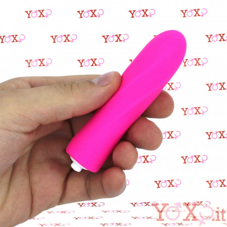 Trimy - Mini Vibratore Bullet con Guaina a Spirale in Silicone 10 x 2,4 cm. Fucsia