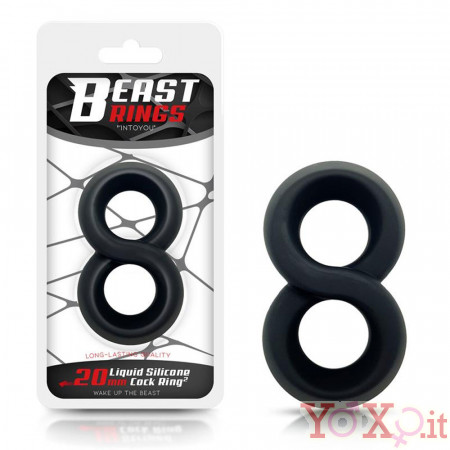 Double Penis Ring - Cockring Doppio in Silicone Morbido ed Elastico Nero