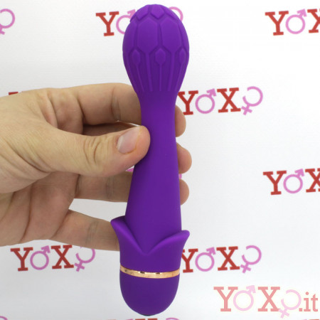 Massaggiatore/vibratore in silicone viola 16,5 x 3,5 cm.