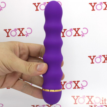 Vibratore in silicone viola con 5 bulbi 18 x 3,5 cm.