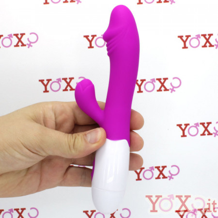Omaggio Vibratore Rabbit Fucsia in Silicone 19,5 x 3,2 cm.