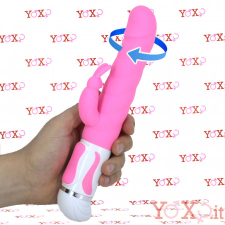 Broklyn - Vibratore Rabbit Rotante in Silicone 27 x 4 cm. Rosa