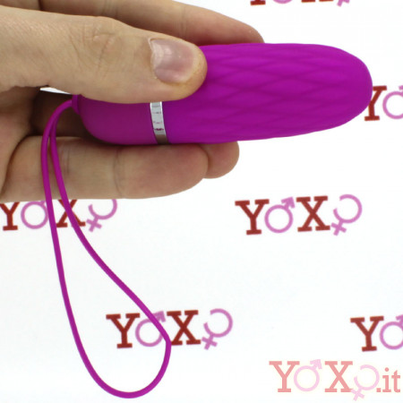 Ovetto vibrante in silicone fucsia telecomandato senza fili 9,2 x 2,8 cm.
