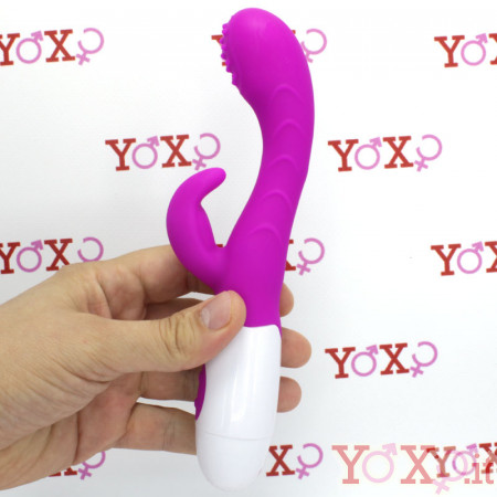 Vibratore Rabbit Fucsia in Silicone 20 x 3 cm.