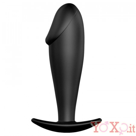 Cuneo Anale in Puro Silicone Nero da Passeggio 10 x 3 cm.