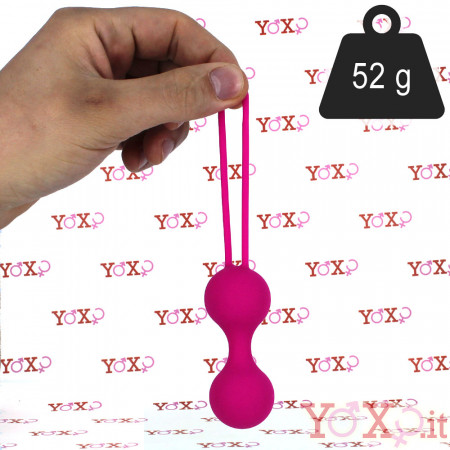 Fitty 2 - Sfere Vaginali Oscillanti da 52 g. in Puro Silicone 7 x 2,8 cm. Fucsia