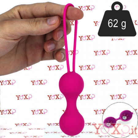 Fitty 3 - Sfere Vaginali Oscillanti da 62 g. in Puro Silicone 8 x 3 cm. Fucsia
