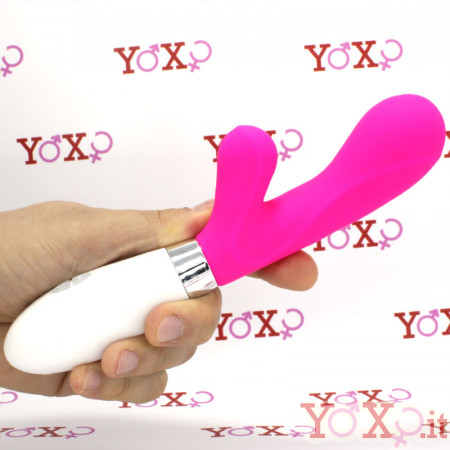 Omaggio Vibratore rabbit in silicone rosa 21,6 x 3,4 cm.