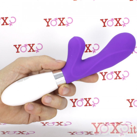 Vibratore rabbit in silicone viola 21,6 x 3,4 cm.