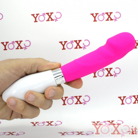 Massaggiatore/vibratore in silicone rosa 20,8 x 3,5 cm.