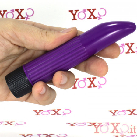 Nyly - Mini vibratore classico viola 13,5 x 2,5 cm.