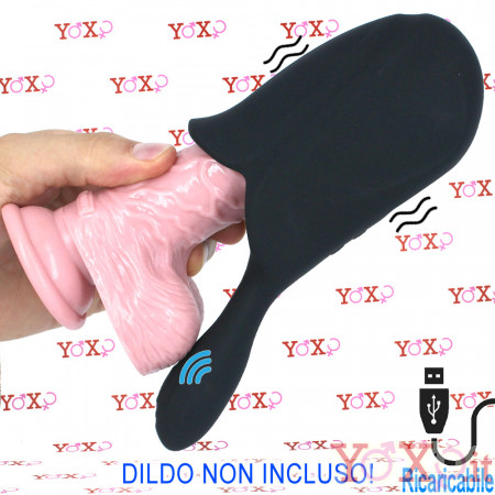 Strem - Masturbatore Automatico Vibrante con Stimolazione Testicoli Ricaricabile USB Nero
