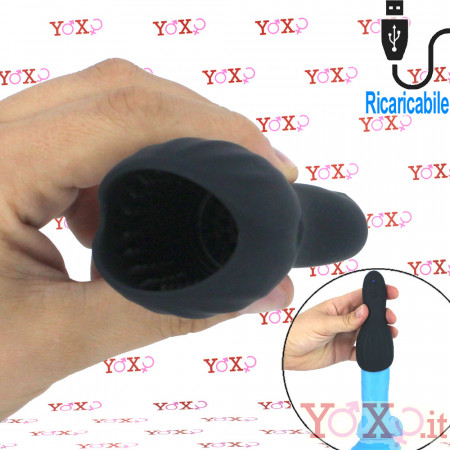 Tiper Tip - Masturbatore Vibrante Ricaricabile USB Nero