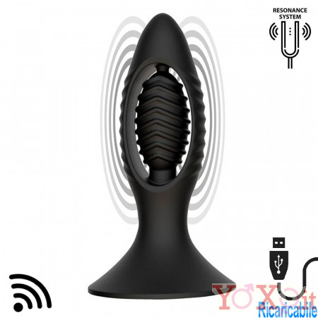 Lancer - Cuneo Anale con Effetto Amplificazione di Vibrazione 12 x 3,5 cm. in Silicone con Telecomando Wireless Ricaricabile