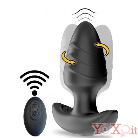 Cuneo Anale Vibrante e Rotante a 360° Con Telecomando