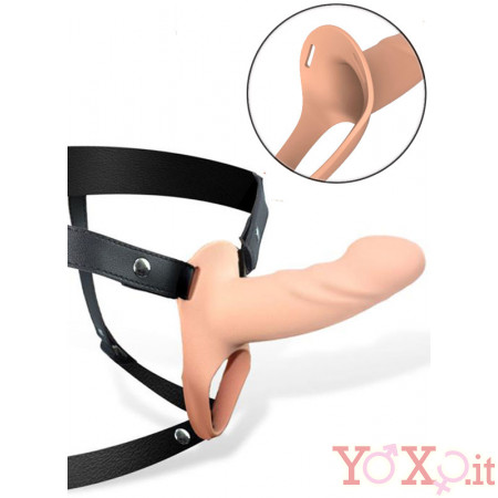 Fallo Cavo Strap-On Silicone Carne Taglia S