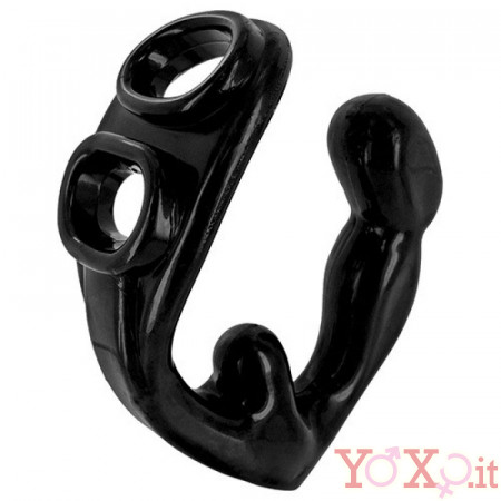 Anello per Pene e Testicoli con Stimolatore Perineo e Prostata 11,4 x 3,7 cm.