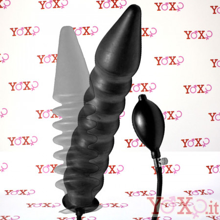 DILDO Anale Gonfiabile XL con Rilievi 28 x 6,4 cm.