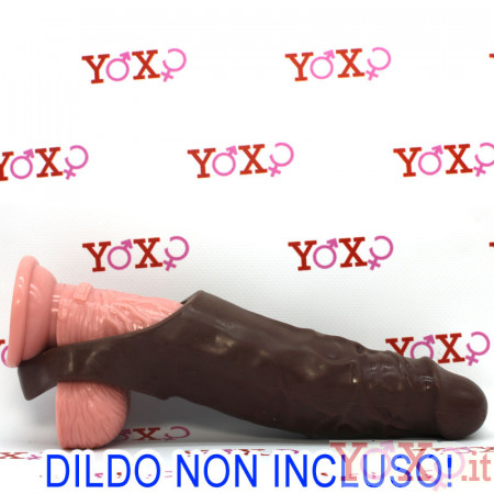 Guaina per pene e testicoli marrone 21,5 x 4,4 cm.