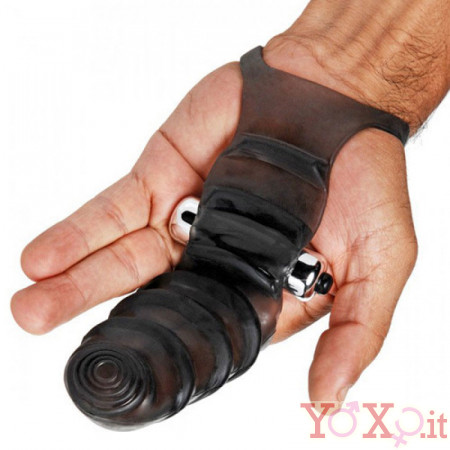 Guaina Nera per Dita Stimolante con Vibrazione