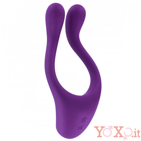 Vibratore per Coppia in Silicone Viola Ricaricabile USB 3 Motori