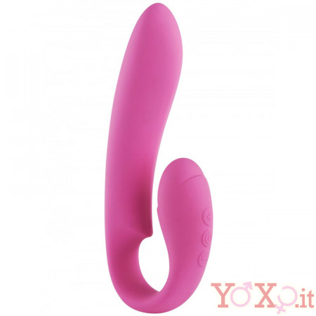 Strap-On senza lacci in Silicone Rosa Ricaricabile USB 16,5 x 3 cm.