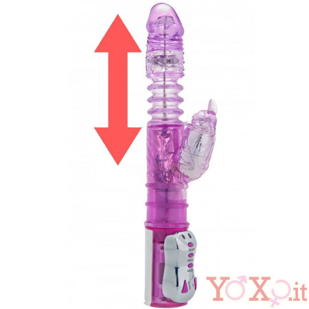 Vibratore Rabbit con Spinta Su e Giu e Testa Rotante Diam. 3,5 cm.