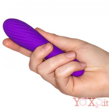 Mini Vibratore Viola in Silicone con Rilievi a Spirale 12,5 x 3 cm.