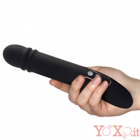 Vibratore con Spinta in silicone nero fino a 850 colpi al minuto 24,5 x 4 cm.