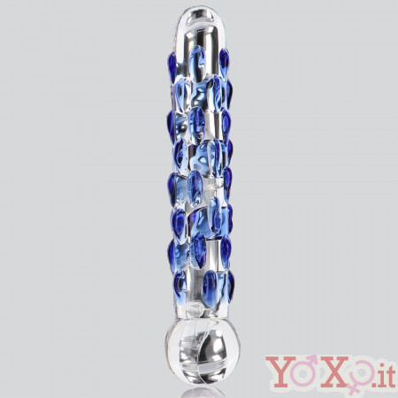 Diamond Dazzler - Fallo in Vetro Pyrex Infrangibile con Rilievi 17,5 x 2,5 cm. Blu