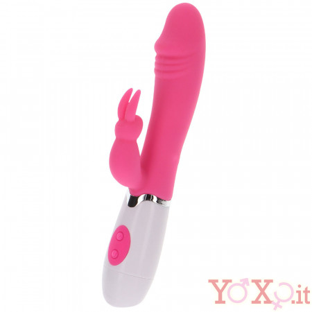 Funky Rabbit - Vibratore Rabbit in Silicone 19 x 3 cm. Rosa