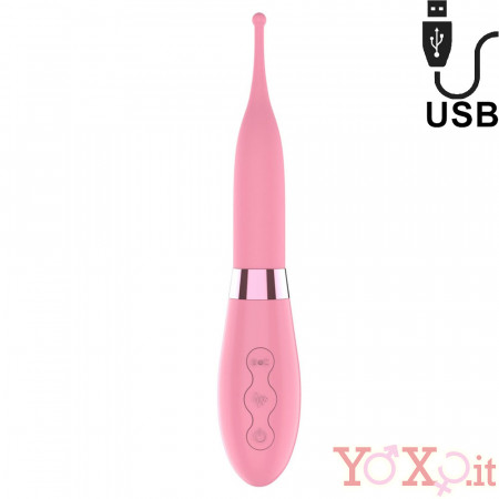 Vibratore per Clitoride Pin Point Fest in Silicone Rosa Ricaricabile con USB