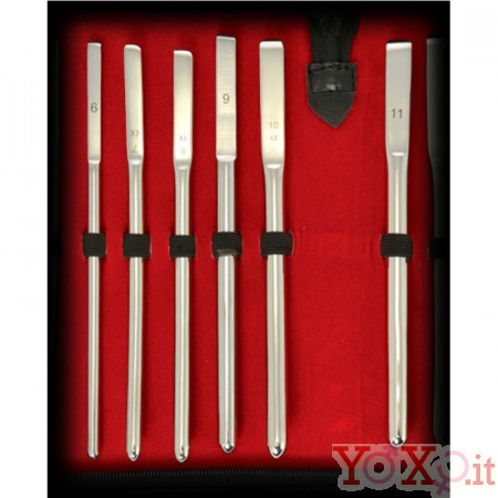 SET di 6 Sonde Dilatatori Uretra In Acciaio Inossidabile da 6 a 11 mm.