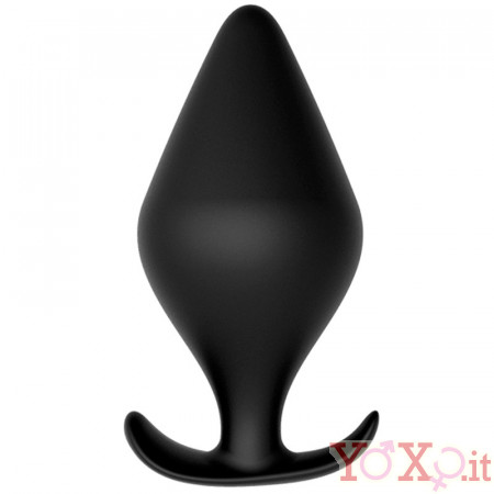 Cuneo Anale in Puro Silicone Nero da Passeggio 12,5 x 6 cm.