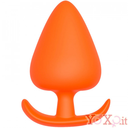 Cuneo Anale in Puro Silicone Arancio da Passeggio 13,4 x 7 cm.