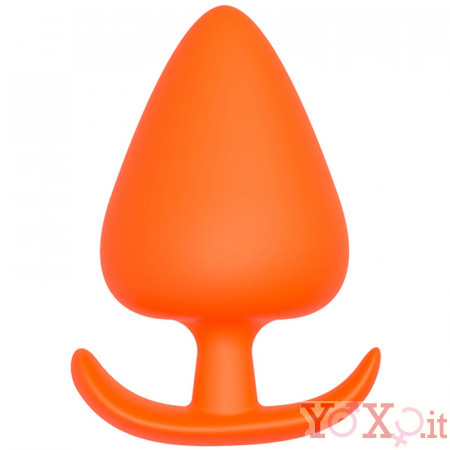 Cuneo Anale in Puro Silicone Arancio da Passeggio 11,6 x 6,3 cm.