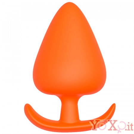 Cuneo Anale in Puro Silicone Arancio da Passeggio 7,7 x 4,2 cm.